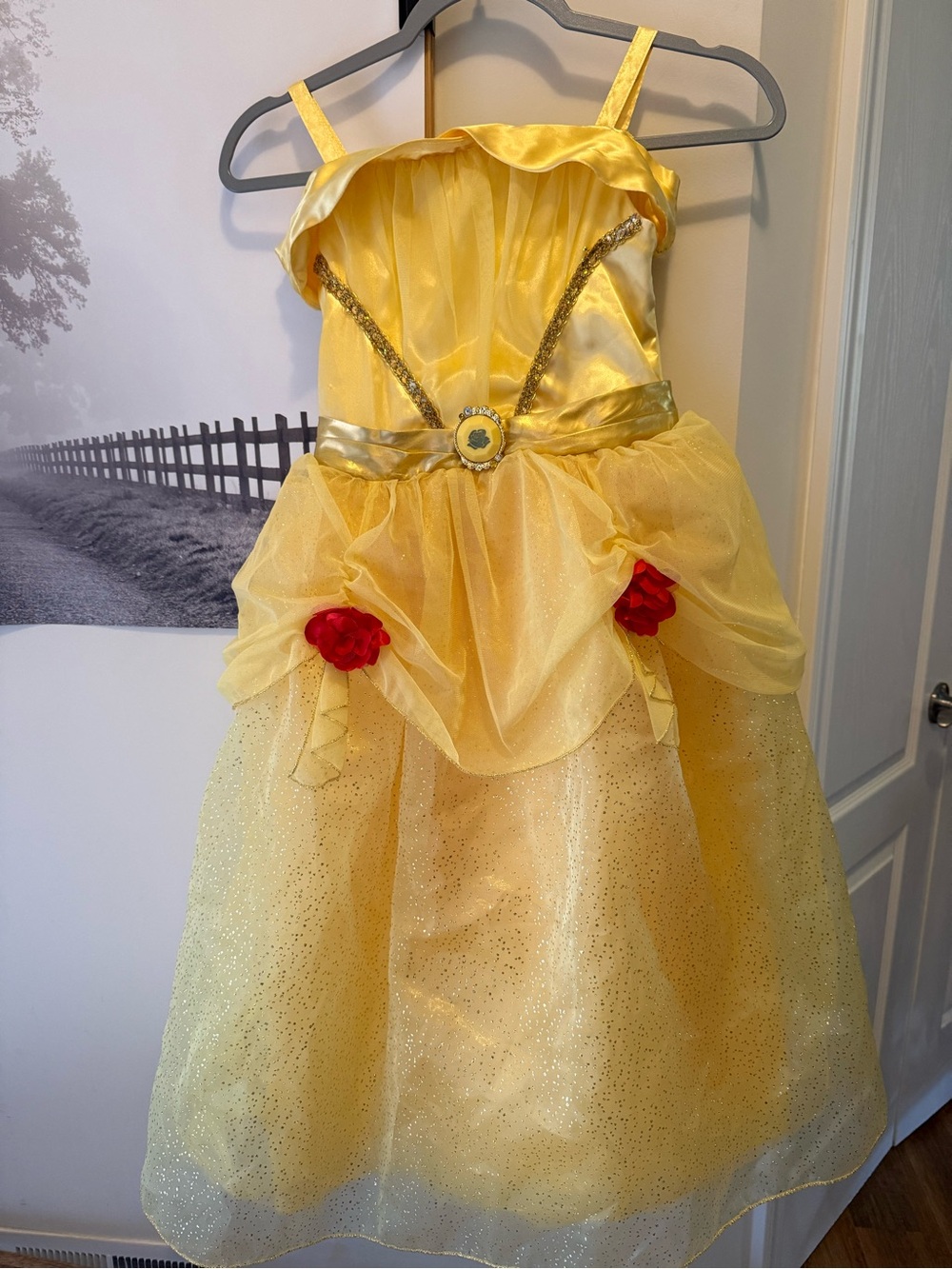 Disney Yellow Sparkle Belle Princess Costume Size 7/8